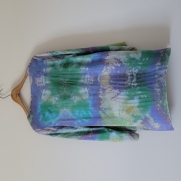 Soft Surroundings Blue Watercolor Tie Dye Kechmara Tunic Size Medium - Picture 6 of 8